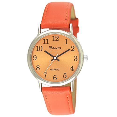 Image of Ravel - Women's Round Brighter Days Silver Tone Watch - Analogue Quartz - R0140.08.1 - Bright Orange