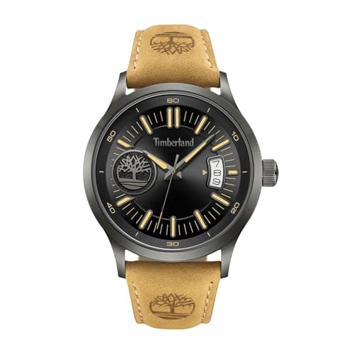 Image of Timberland Trumbul Date Watch, Black - Camel, Einheitsgröße, Bracelet