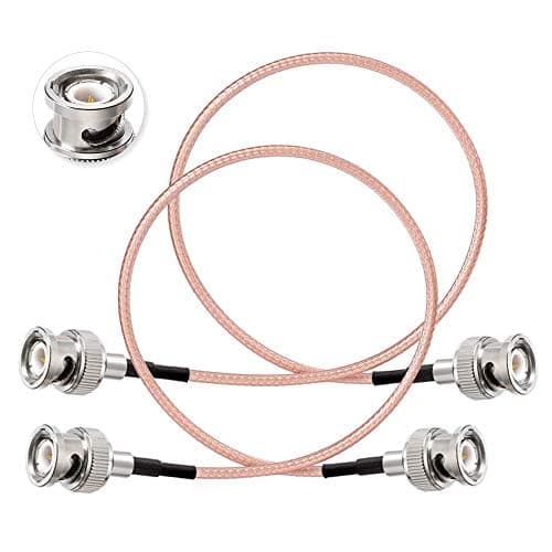 Image of Superbat BNC RG316 Male to Male 50ohm Coax Extension Cable 30cm BNC Patch Lead for Radio Scanner, CB/Ham Radio, Antenna/Spectrum Analyzer, Surveillance Camera, Test Devices 2Pcs