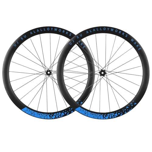 Image of FKXSXAZ 700C Road Bike Wheelset Disc Brake Aluminium Alloy Double Wall Rims 45mm Gravel Wheels Thru Axle 100mm/142mm For 7-12 Speed Wheelset(Black drum)