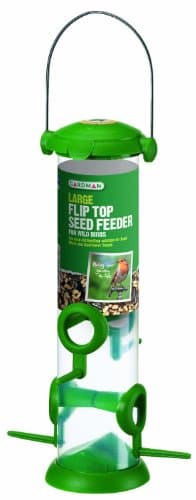 Image of Gardman A01235 Flip Top Seed Feeder Bird, Green, 10 x 10 x 15 cm