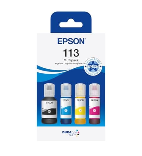 Image of Epson EcoTank 113 Genuine Ink Bottles | 4x Colour Multipack - Black, Cyan, Magenta, Yellow | Brand-made for Optimal Results