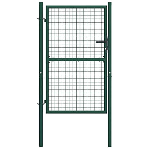 Image of vidaXL Steel Fence Gate 100 x 200 cm Green