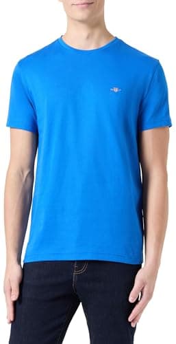 Image of GANT Men's Slim Pique SS T-Shirt, Ruby red, L