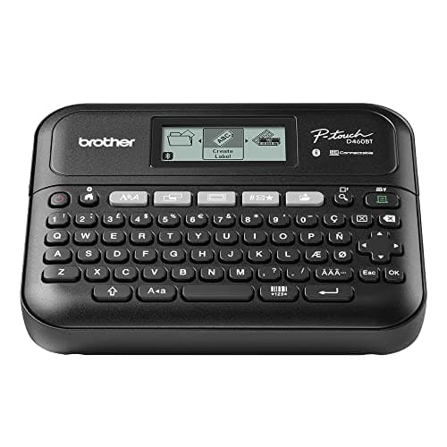 Image of Brother PT-D460BT Versatile Desktop Label Printer | P-Touch Desktop Labeller | QWERTY Keyboard | Highly durable labels up to 18mm wide, UK Plug