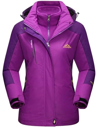 Image of TACVASEN Winter Jackets Women Waterproof Fleece Jacket 3 in 1 Systems Climbing Skateboard Thick Soft Shell Coat Lady Casual Outdoor Sports Hoodie