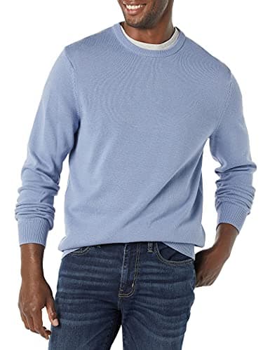 Image of Amazon Essentials Men's Crewneck Sweater (Available in Big & Tall), Light Blue, Medium
