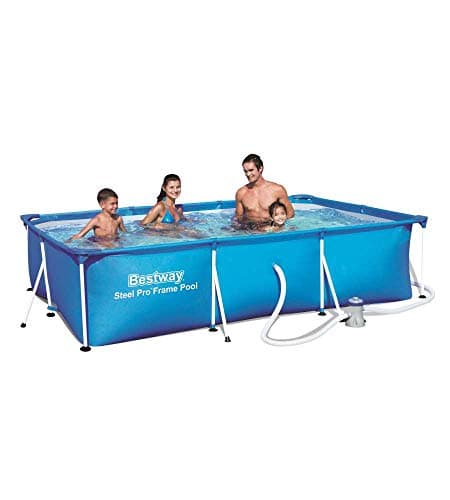 Image of Bestway Steel Pro | Metal Frame Swimming Pool, Family Above Ground Pool, Outdoor Garden Pool