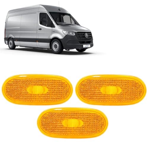Image of BIAREN 3x Side Marker Light Lamp Lens Amber For Mercedes Sprinter W906 Volkswagen VW Crafter (2006-2017) 2E0945061C A0038202956 0038202956