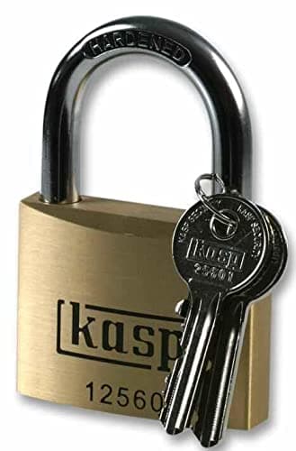 Image of Kasp K12560A1 Premium Brass Padlock Keyed Alike, Gold/Silver, 60 mm