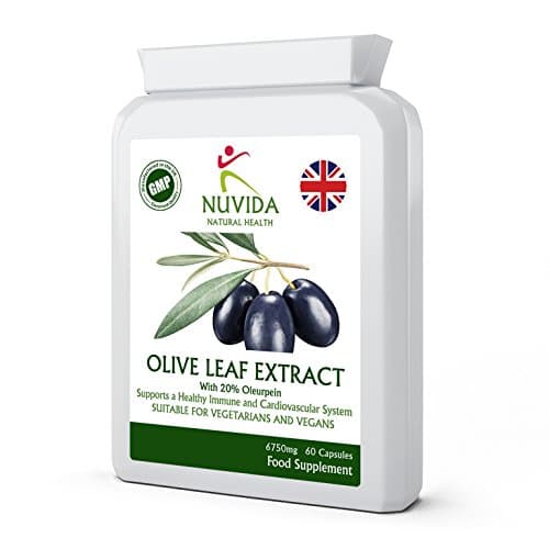 Image of Olive Leaf Extract Capsules with 20% Oleuropein / 60 Olive Leaf Capsules / 450mg / (6750mg Whole Leaf Equivalent) / Vegan and Vegetarian Friendly