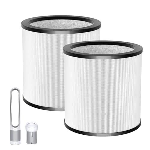 Image of Updated TP01 Filter, 360 Glass HEPA Filter Replacement for Dyson Air Purifier Pure Cool Link TP01 TP02 TP03 AM11 Tower Fan, Pure Cool Me BP01 Personal Purifying Fan, Compare to 968126-03,2 Pack,Black