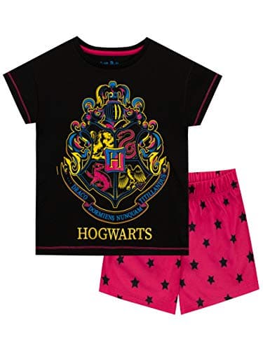 Image of Harry Potter Girls Short Pyjamas Hogwarts Black 5-6 Years