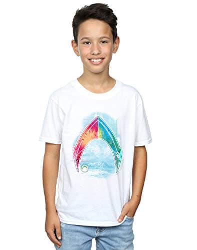 Image of DC Comics Boys Aquaman Mera Logo T-Shirt White 7-8 Years