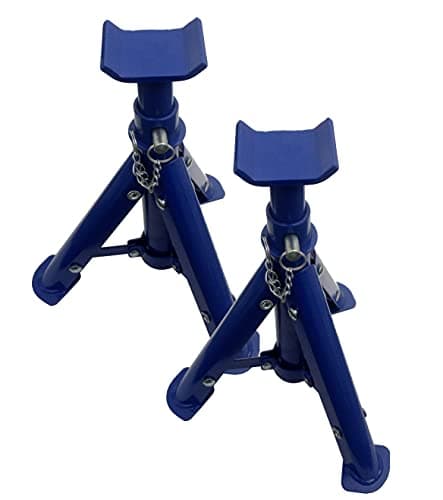 Image of Motacare® MC2TFAS, Pair of 2 Tonne Heavy Duty Steel Fixed Base Axle Stands for Car Van, Adjustable Range of 270-360mm, Emergency Repair Lifitng Tool Perfect for Raising Vehicles