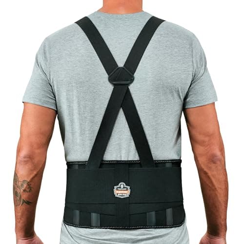 Image of Ergodyne - 11118 ProFlex 1625 Back Support Brace, Stays and Rubber Webbing for Snug Fit, Removeable Straps, Adjustable Black