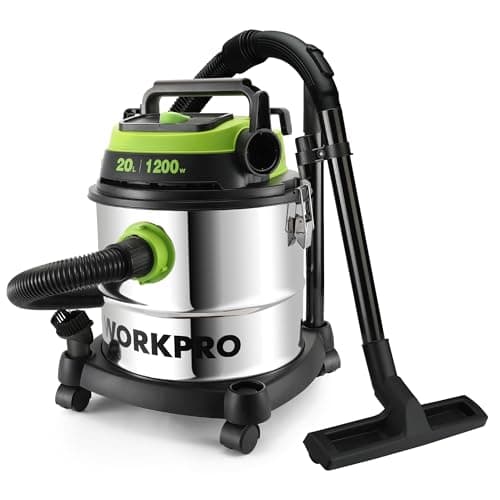 Image of WORKPRO 1200 W 20 L Wet and Dry Vacuum Cleaner with HEPA, 3-in-1 Blower Function, Powerful Industrial Dust Extractor with Stainless Steel Tank for Indoor & Outdoor Cleaning