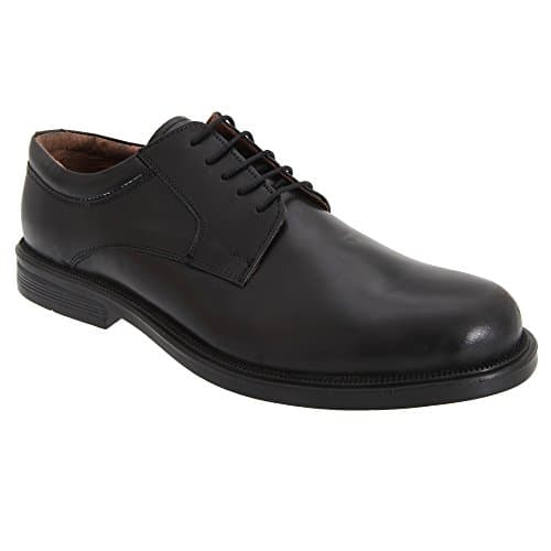 Image of Mens Black Leather Fulfit Plain Gibson Shoe (M8)