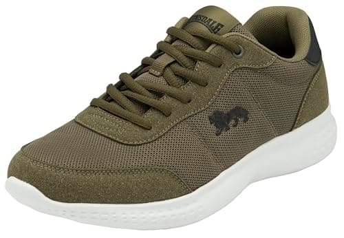 Image of Lonsdale Mens Kinross Road Running Shoe, Khaki Black, 11 UK
