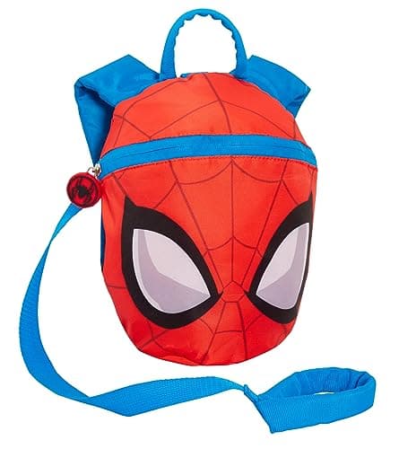 Image of SPIDER-MAN Backpack With Reins Kids Toddlers Detachable Safety Harness Nursery Spidey Day Bag Mini Rucksack