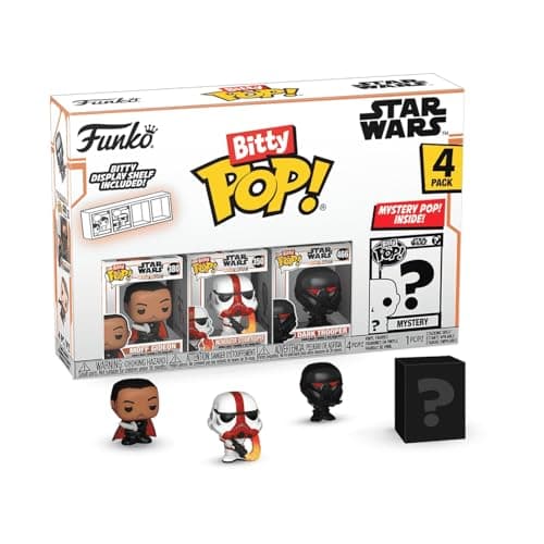 Image of Funko Bitty POP! 4 Pack: Star Wars - The Mandalorian - Moff Gideon, Incinerator Stormtrooper, Dark Trooper, Mystery Mini Figure - Styles may vary - 0.9 inch (2.2 cm) Collectable - Gift Idea