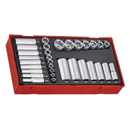 Image of Teng TTAF32 1/ 4-3/ 8-inch Regular/ Deep Socket Set Drive (32 Pieces)