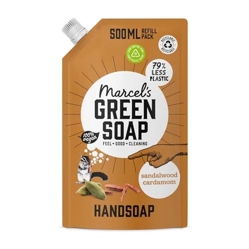 Image of Marcel's Green Soap - Hand Soap Refill Sandalwood & Cardamom - Handwash Dispenser Refill - Microplastic-free formula - Vegan - Packaging recyclable - 500 ml