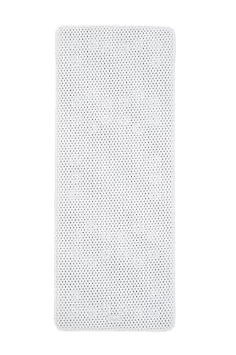 Image of Croydex Teviot Bath Mat Non Slip Anti Mould - White PVC Medium Mat with Cushioned Vinyl Air Cell Technology, Hygiene 'n' Clean Treatment, Pressure Relief Design, Secure Grip Suction Cups (90 x 35cm)