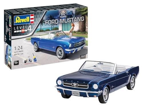 Image of Revell Gift Set 05647 Ford Mustang 60th Anniversary 1:24 Scale Unbuilt Plastic Model Kit With Accessories