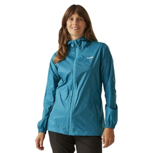 Image of Regatta Women's Pack It Jacket Outdoor Active Waterproof Shell Raincoat, Exotic Plume, 12 UK