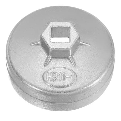 Image of sourcing map Oil Filter Cap Wrench 15 Flute 79mm Inner Dia 1/2" Square Drive Aluminum Cup Type Drive Metric Oil Filter Socket Removal Tools for Engine Conduit Fittings