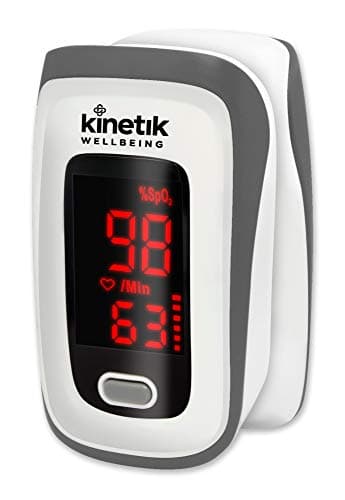 Image of Kinetik Wellbeing Finger Pulse Oximeter - Heart Rate Monitor Used by the NHS, Blood Oxygen Saturation Monitor for Adults & Kids, Accurate Sats Pulse Heart-Rate - In Association with St John Ambulance