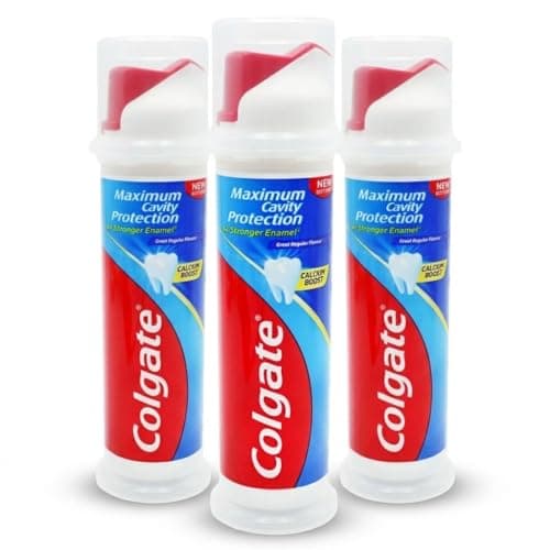 Image of Colgate Maximum Cavity Protection Toothpaste Pump 100ml Pack of 3 Triple Pack Fluoride Toothpaste for Cavity Protection Strengthening Enamel Mint Flavor Family Dental Care Oral Hygiene Value Pack
