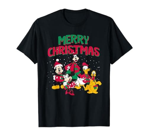 Image of Mickey Mouse Merry Christmas Characters T-Shirt