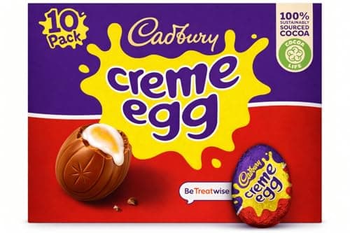Image of Cadbury Milk Chocolate Crème Eggs, Perfect for Easter Egg Hunts, Includes 10 Crème Eggs 10 x 40g Perfect For Easter Egg Hunt School