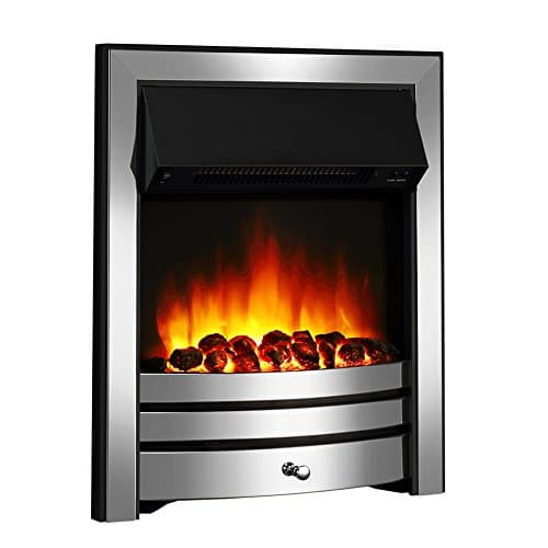 Image of Endeavour Fires Roxby Inset Electric Fire Chrome Trim and Fret, 220/240Vac 1&2kW, 7 Day Programmable Remote Control Electric Fire (without spacer)