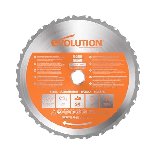Image of Evolution Power Tools R210TCT-24T (Rage) Multi-Material TCT Blade Cuts Wood, Metal and Plastic, 210 mm