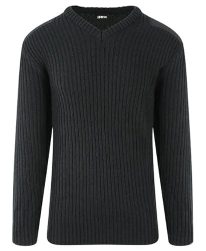 Image of PRORTX RX220 Unisex Acrylic Security V-Neck Sweater - Black - 5XL
