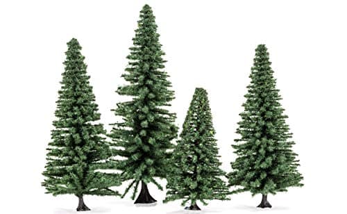Image of Hornby R7206 Large Fir Trees for Model Railway OO Gauge, Model Train Accessories for Adding Scenery, Dioramas, Woodland, Buildings and More, Model Making Kits - 1:76 Scale Model Accessory