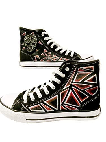 Image of 3D Skeleton High-Top Canvas Shoes 3D Painted Unisex Sneakers Tennis Shoes Casual Trainers Black
