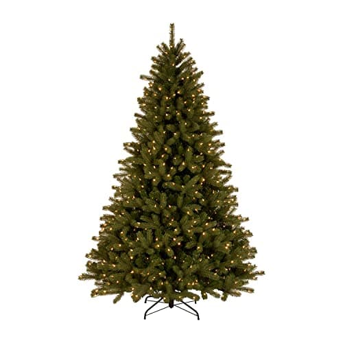 Image of Trimming Shop 6ft Pre-Lit Artificial Christmas Tree Alaskan Pine Tips with Metal Stand LED Lights for Home/Office, Holiday, Indoor & Outdoor Decoration, Green with Warm White