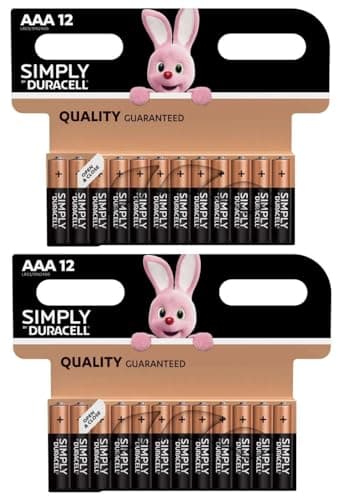 Image of Duracell Simply MN2400 AAA Alkaline Batteries (Pack of 24)