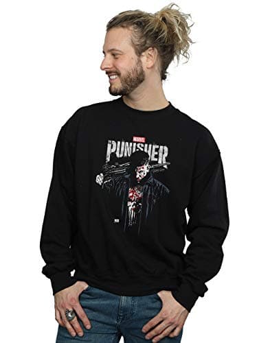 Image of Marvel Men's The Punisher TV Series Frank Castle Sweatshirt Black XXXXX-Large