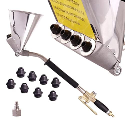 Image of TC TECHNIC Pneumatic cement spray gun 4 l, metal nozzles-fi 19 mm, weight 2.5 kg, incl. 4 x nozzles 11 mm, 4 x nozzles 9 mm, plastering machine, plastering gun