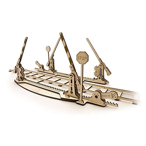 Image of Rails by Ugears: Self Propelled Modular Mechanical Model , 3D Wooden Puzzle for Self Assembly Without Glue , Brainteaser for Kids, Teens and Adults