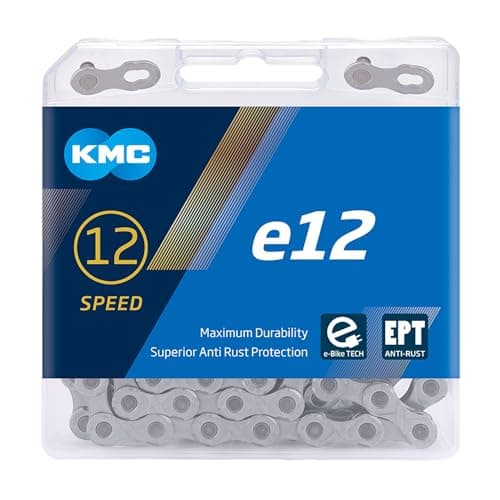 Image of KMC e12 12-Speed e-Bike Chain, 130 Link, EPT (Dark Silver)