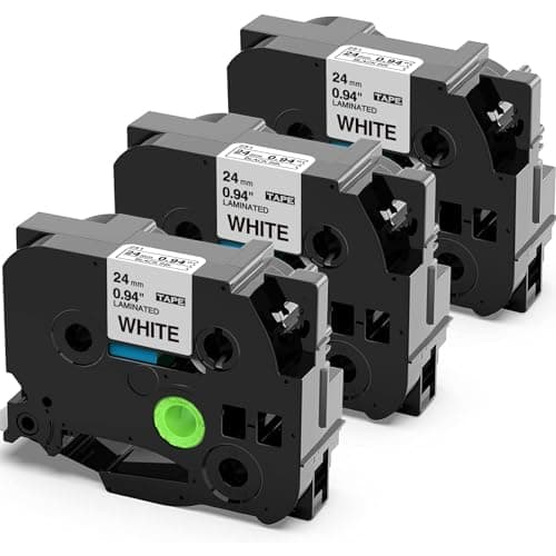 Image of 24mm Label Tape Replacement for Brother TZe-251 TZe251 Laminated Black on White P Touch TZe TZ Tape, Compatible with Brother PT-H500 PT-D600 PT-D600VP PT-P700 PT-P710BT PT-2430 Label Printer, 3-Pack