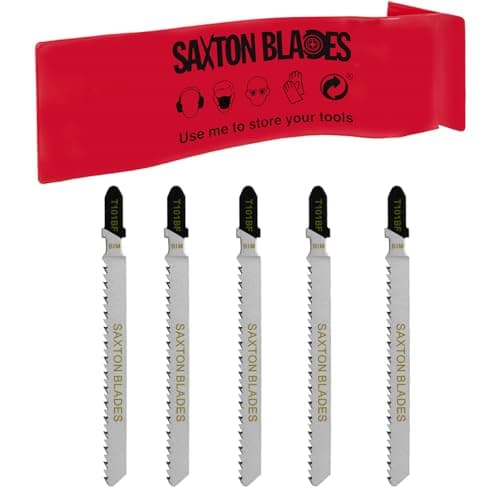 Image of Saxton T101BF Laminate Hardwood Cutting Jigsaw Blades Compatible with Bosch, Dewalt, Makita, Milwaukee and many more (Pack of 5)