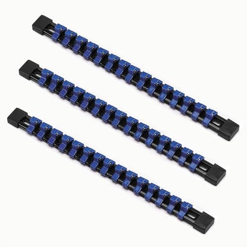 Image of ACEBON Tools 3 Piece Socket Holder Kit, 3/8 inch Drive, Portable Clip Rail Holder, Holds 45 Sockets