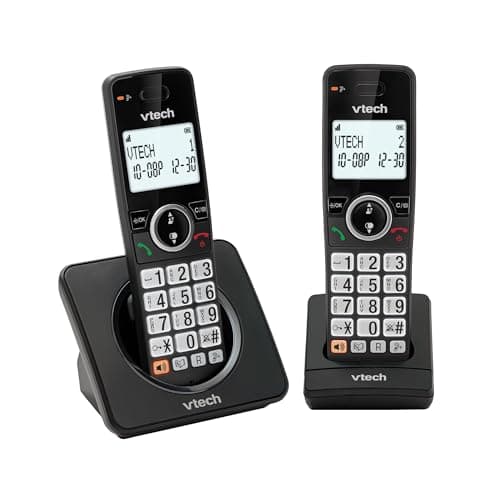 Image of VTech EA5001 DECT Cordless Phone with Nuisance Call Blocker,Easy-to-Read Backlit Display,Landline Phone with 18 Hours Talk-time,Volume Booster,Handsfree Speakerphone,Speed Dial,2-Handset